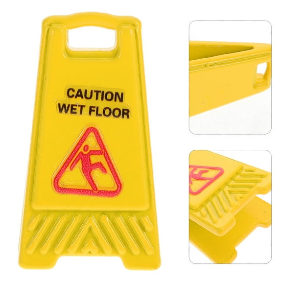 COSMOBETTY Caution Wet Floor Sign Yellow Plastic 1Set