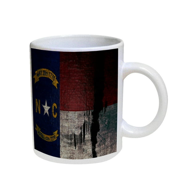 KuzmarK Coffee Cup Mug Pearl Iridescent White - North Carolina