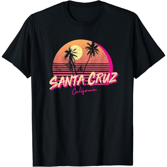 Retro Santa Cruz California Beach Sunset Tshirt T-Shirt