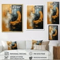 thumbnail image 4 of Designart "Copper Crescents In Black I" Abstract Shapes Floater Framed Wall Art Living Room, 4 of 5