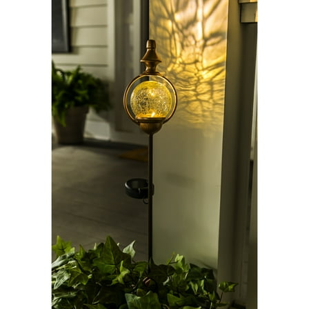 33"H Solar Garden Stake with Bronze Orb Gazing Ball
