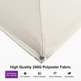 thumbnail image 3 of PURPLE LEAF 10’ x 13’ Rectangle Patio Cantilever Umbrella With Base Large Hanging Umbrella Teak Finished Aluminum Frame Windproof Offset Outdoor Sun Umbrellas for Beach Pool Deck, Cream, 3 of 11