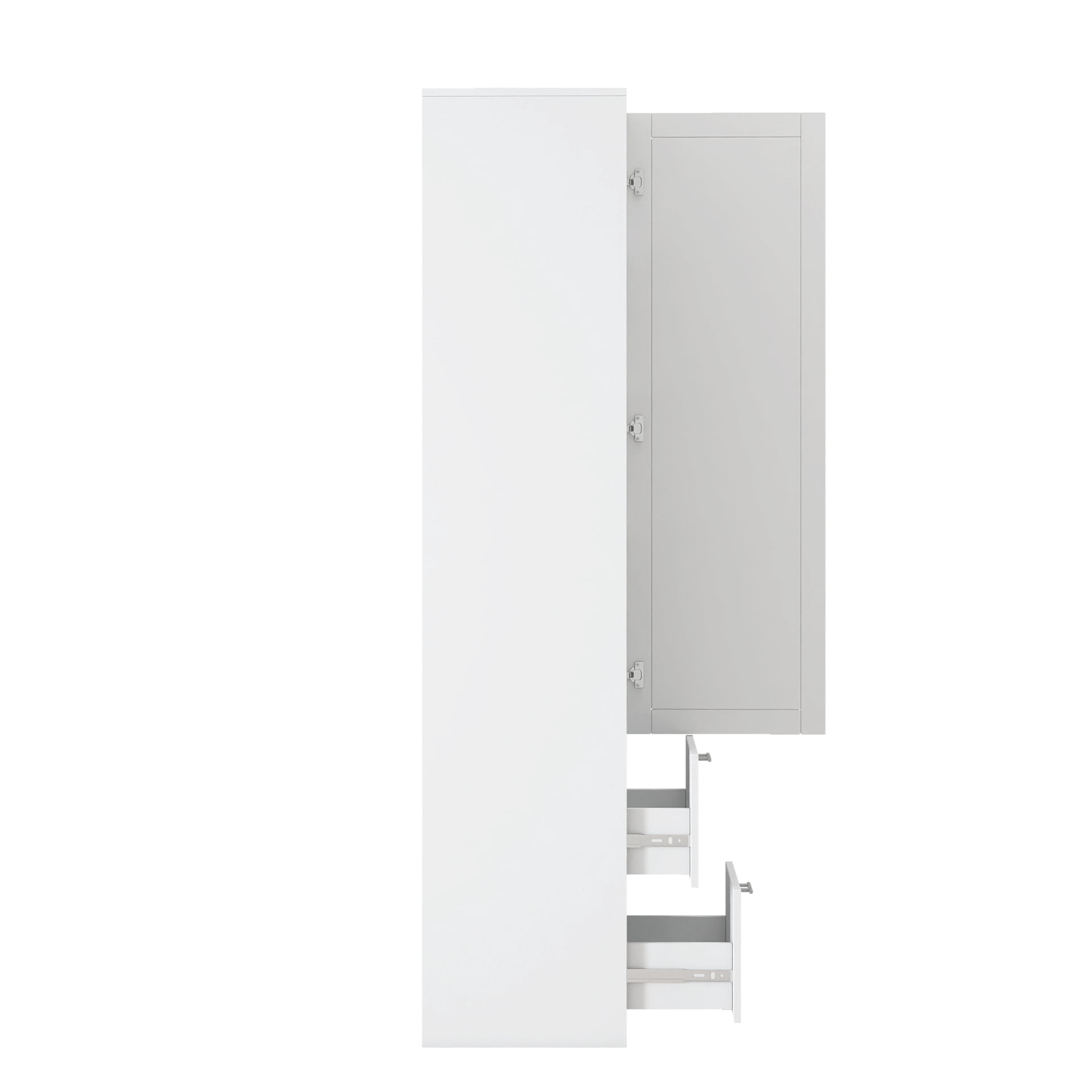 Leumius 71" Tall Kitchen Pantry Cabinet with 1 Doors and 2 Drawers,Freestanding Storage Cabinet for Kitchen,Dining Room,White