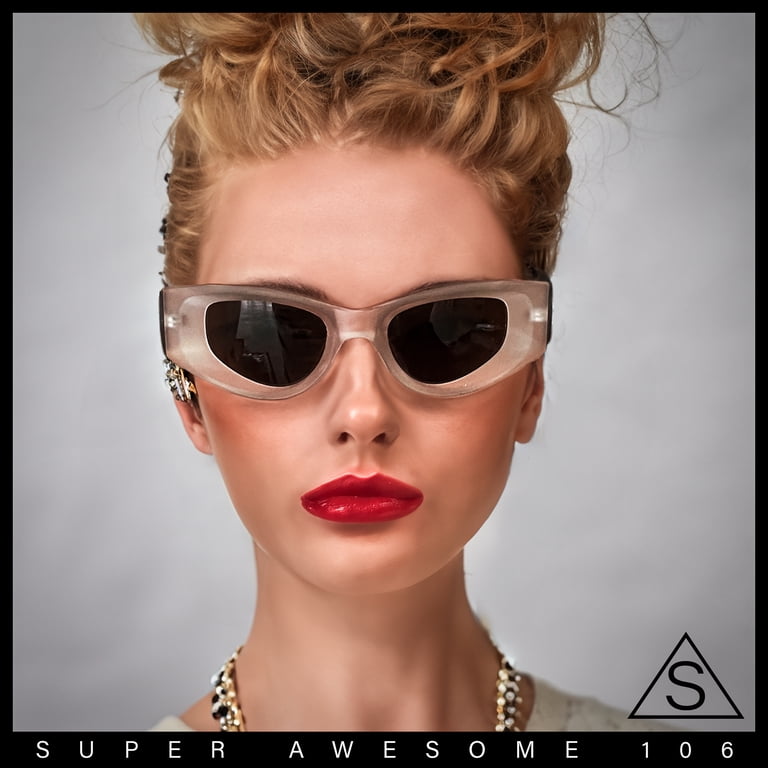 Womens Classy Mod Thick Plastic Triangular Cat Eye Rectangle 