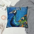 thumbnail image 2 of Orinice Peacock Graphic Decorative Cushion Throw Pillow Cover for Home Couch Living Room Bed Sofa Printed on Both Sides Zipper Closure 1PC 20x20in, 2 of 5
