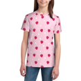 thumbnail image 3 of Wukai Strawberry And Heart Youth Unisex Short Sleeve T-Shirt for Boys, Girls, Teens, and Kids-X-Small, 3 of 7