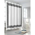 thumbnail image 3 of White Traditional Shower Curtain, Greek Key Meander Border Square Geometric Waterproof Shower Curtain Set with 12 Hooks Lightweight Washable Fabric Shower Curtains for Bathroom 72x78 Inches, 3 of 6