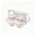 thumbnail image 2 of 4-Cupcake Packaging Box, Transparent Plastic Takeout Container with Handle for Muffins, Egg Tarts, Pastries, 10-Pack, 2 of 7