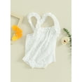 thumbnail image 3 of Bslissey Infant Baby Girls Cute Sleeveless Romper White Floral Print Ruffle Jumpsuit Newborn Summer Casual Daily Clothes Bodysuit 3M 6M 9M 12M, 3 of 9