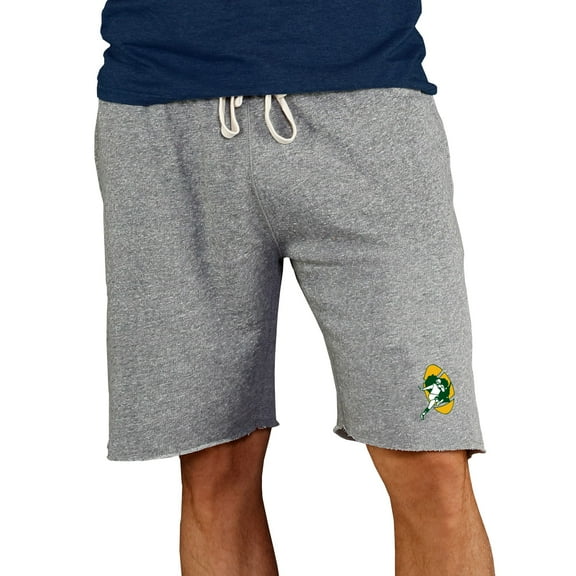 Men's Concepts Sport Gray Green Bay Packers Throwback Logo Mainstream Terry Shorts