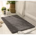 thumbnail image 1 of 40*60cm Bath Rugs 2pcs Set Made of 100% Polyester Extra Soft and Non Slip Bathroom Mats Specialized in Machine Washable and Water Absorbent Shower Mat, Black, 1 of 5