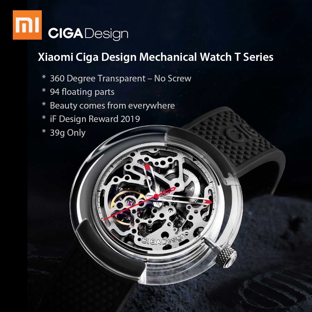 Ciga Design Skeleton Mechanical Watch T Series 360 Degree Transparent No  Screw Men Watches - Walmart.com