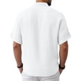 thumbnail image 3 of CCRFTGI Henley Shirts for Men Summer Big and Tall Button Down Collar T-Shirt Short Sleeve Lightweight Beach Hippie Mens T-Shirts White 3XL, 3 of 6