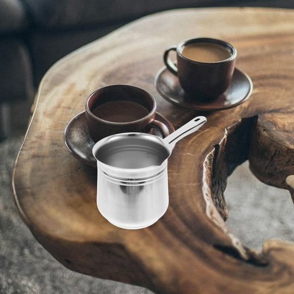 HEMOTON Stainless Steel Turkish Coffee Pot Multi Use Beverage Kettle Home Espresso Server Camping Coffee Maker 720ml