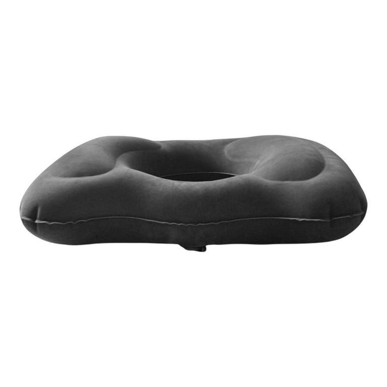 Portable Inflatable Donut Pillow Tailbone Pad Easy to Clean Durable Waterproof Cushion Sitting Pad for Airplane SEATS Travel Car Trains, Size