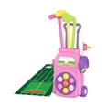 thumbnail image 3 of Juego de palos de golf para niños, juguete educativo, juego de pelota de golf, juego para deportes al aire libre rosa, 3 of 9
