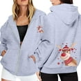 thumbnail image 1 of WILLBEST Sudadera Deportiva para Mujer Ladies' Christmas Printed Zipper Long Sleeved Pocket Adjuststring Casual Hooded Sweatshirt 2254 Grande, 1 of 8