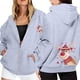 thumbnail image 1 of WILLBEST Sudadera Deportiva para Mujer Ladies' Christmas Printed Zipper Long Sleeved Pocket Adjuststring Casual Hooded Sweatshirt 2259 X-Grande, 1 of 8