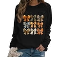 thumbnail image 2 of QATAINLAV Chandails à Manches Longues pour Femmes pour la Sensibilisation au Cancer du Sein, Mignon Chandail à Col Rond Imprimé Blouse 2025 Automne Tunique Décontractée Hauts Rabais de 90 % Liquidation Noir P, 2 of 5