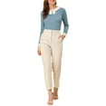 thumbnail image 2 of INSPIRE CHIC Blouse Élégante à Col pour Femme à Manches Longues pour le Travail au Bureau m Bleu, 2 of 7