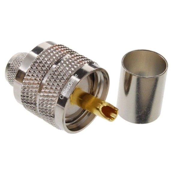 CablesOnline UHF PL-259 Male Crimp Type Connector for 50-Ohm RG8/RG213/LMR400 Coax Wire (1 Piece)