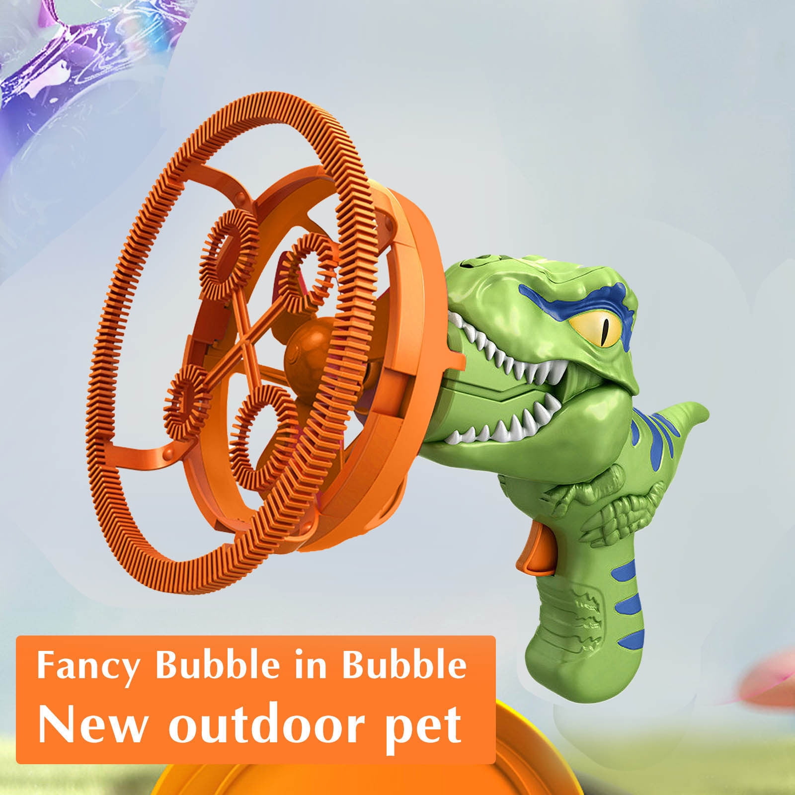 Yannianjz under $5 Dinosaur Bubble Machine, Big Medium Bubble Machine Semi-automatic Dinosaur Machine,KidsBubble BlowerToywith 250ml Bubble Solution, Automatic Bubble Maker for Parties