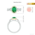 thumbnail image 5 of ANGARA Natural Oval 1.1 ct Emerald Twisted Vine Ring with Diamond Halo in 14K White & Yellow Gold for Women (Size-8x6mm) | May Birthstone, Anniversary, Jewelry Gift for Women | Natural Emerald Ring, 5 of 9