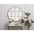 thumbnail image 2 of Metal windowpane mirror 28 inch in in x 28 inch in in Brass, 2 of 5