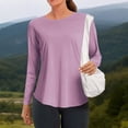 thumbnail image 5 of Qodauz Long Sleeve Workout Tops for Women Casual Crew Neck T-shirt Quick Dry Athletic Tees L, 5 of 7