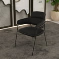 thumbnail image 2 of LeisureMod Dining Chair Upholstered in Velvet with Powder-Coated Stainless Steel Legs for Modern Home and Kitchen Axis Collection Set of 4 in Black, 2 of 11