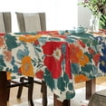 thumbnail image 5 of Yayeee Tablecloths 60" x 90" Rectangle Wrinkle Resistant Party Table Cover, Orange Japanese Flowers Pattern, 5 of 8