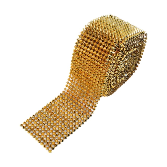 Abbracc Sew Stitch on Spikes 12 Rows Punk Rivets Studs Rivets for Party Wedding Arts Gold