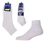 YDB 10 to 13 Mens Ankle Socks, White - Case of 60