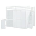 thumbnail image 5 of Full Size Loft Bed with Wardrobe, Wood Full Loft Bed with Desk and Storage Staircase, Loft Bed Frame with Bookcase, No Box Spring Needed, White, 5 of 9