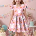 thumbnail image 4 of Mitankcoo Girls Easter Dresses Cute Print Flutter Sleeve Crew Neck A-Line Dress for Daily Fashion Wear 3-14Y, 4 of 7