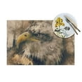 thumbnail image 4 of XMXT 4 Pcs Woven Placemats, Eagle Vintage Watercolor Stain Resistant Anti-Skid Placemat for Kitchen Table, 12 x 18 inches, 4 of 6