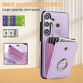 thumbnail image 4 of Phone Case for Samsung Galaxy A16 5G/4G Wallet Cell Cover with Crossbody Strap, Ring Stand RFID Blocking Credit Card Holder Shockproof Drop Protective Case for Galaxy A16 5G/4G Women Girls, Purple, 4 of 10