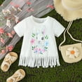 thumbnail image 5 of ZHUASHUM Summer Boys Girls Outfits Toddler Summer Short Sleeve Children Clothes Easter Cartoon Prints Tops And Pants 2Pcs Outfits Set White,3-4 Years, 5 of 7