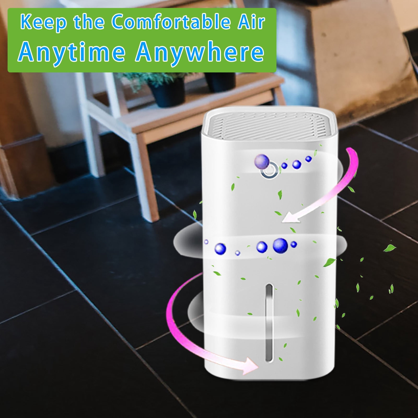 Anckoeil Household Dehumidifier, Household Silent Dehumidifier, Bedroom Bathroom Basement Closet Household Portable Small Dehumidifier