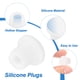 thumbnail image 3 of Uxcell 20 piezas de tapones de silicona 0.33" tapones de sellado para saleros huecos blancos, 3 of 5
