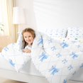 thumbnail image 3 of Manfei Blue Ribbon Bowknot Twin Comforter Sets 3-Piece for Kids Teens,Kawaii Bow Plaid Bedding Set for Girls,Breathable Home Decor, 3 of 6
