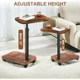 thumbnail image 4 of Sofa Tray Table for Couch, Adjustable C Table with Wheels, 360° Swivel TV Tray Table for Small Spaces, Slide-Under Design for Living Room, Bedroom, and Bed, 4 of 8