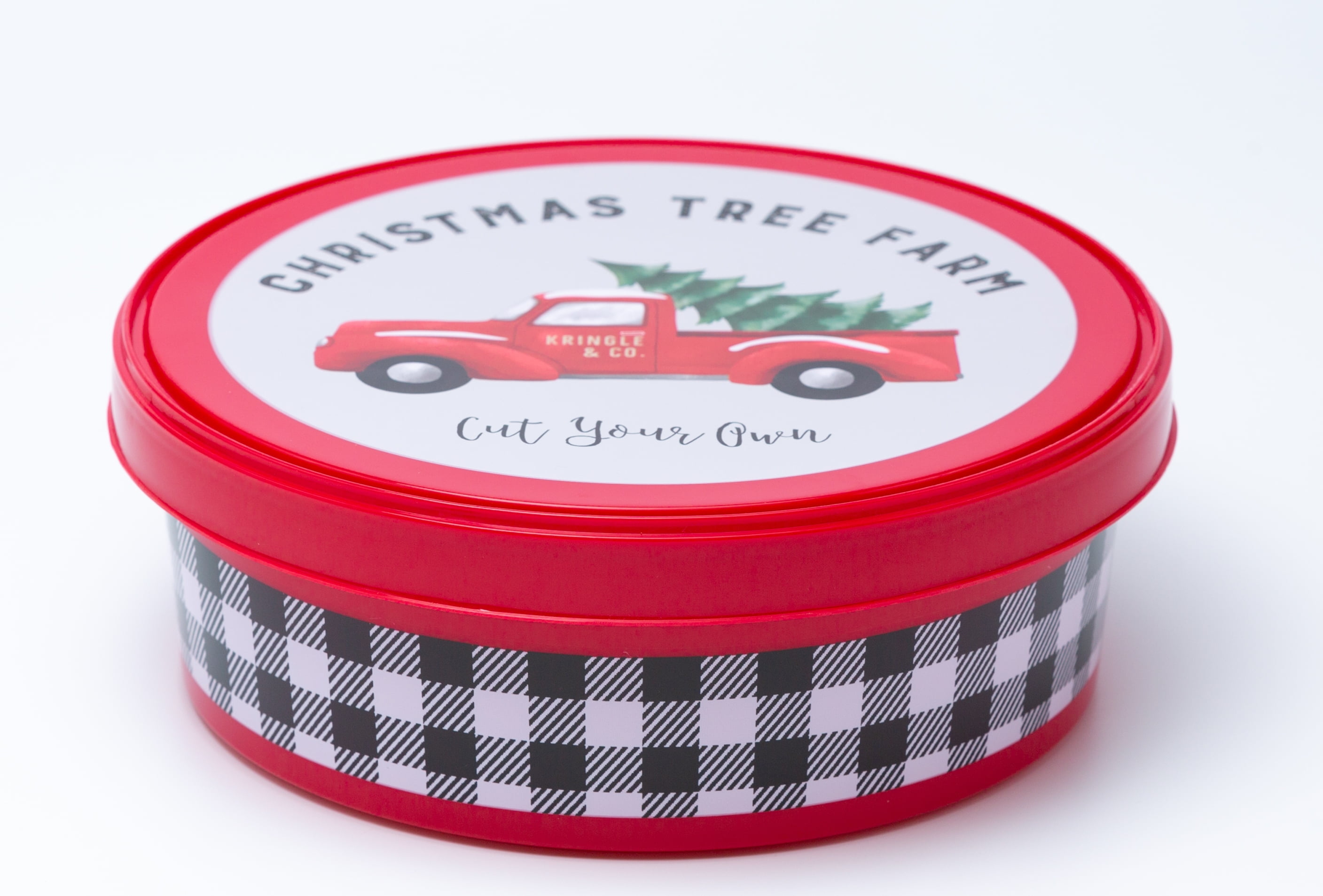 Holiday Time Plastic Snack Container, Truck Printing, 7" x 2.6