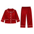 thumbnail image 5 of Harpily Christmas Family Pajamas Matching Sets Long Sleeve Button Down Shirts Soft Satin Sleepwear for Family Holiday Nightwear, 5 of 6