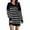 Black, variant on BangWanChi Black Dresses for Women Woman's Knit Dress Loose and Comfortable V-neck Stripe Sweater Dress for Woman