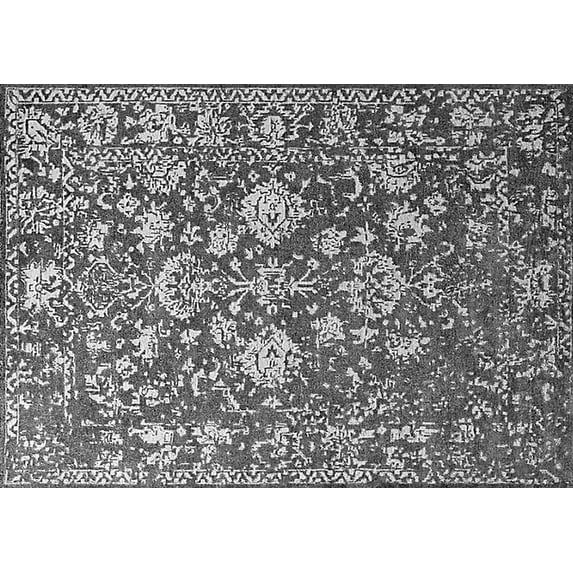 Ahgly Company Indoor Rectangle Oriental Gray Industrial Area Rugs, 7' x 10'