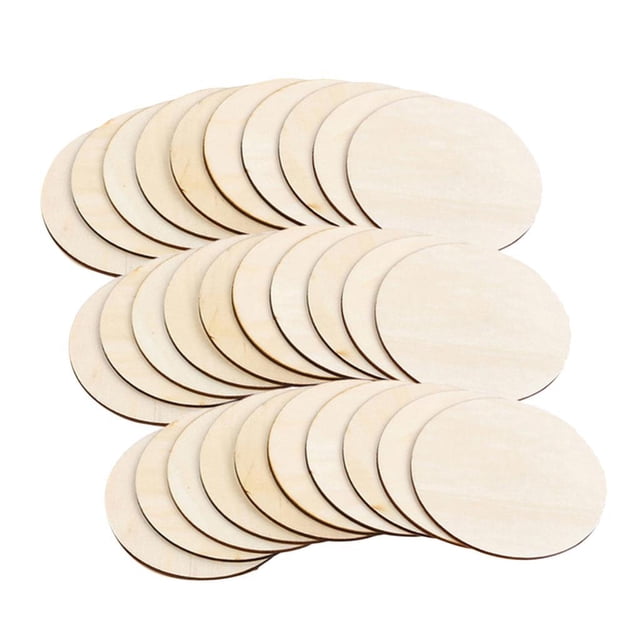 Rodajas de madera de 4 pulgadas, adornos para bodas, decoración, manualidades y bricolaje. 30 piezas redondas