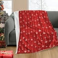 thumbnail image 3 of Kainsy Christmas Throws Blankets, Red White Snowflakes Comfort Christmas Prints Flannel Blanket, Super Soft Holiday Theme Home Décor Warm and Cozy Throws for Winter Bed Couch Xmas Gift,(40"x50"), 3 of 7