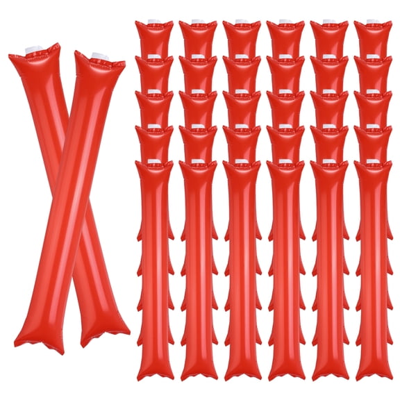 Uxcell 40Pcs Thunder Sticks, Thicken Cheering Team Spirit Stick Clapper, Cheerleading Plastic Inflatable Noise Makers for Sporting Events, Dance Party Favors, Concerts, Red