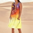 thumbnail image 1 of WILLBEST Vestidos De Verano Para Mujer Vestido De Lino Para Mujer Vestido De Playa Informal Hasta La Rodilla Vestido Sin Mangas Vestido Casual Estampado De Verano Con Bolsillos, 1 of 3
